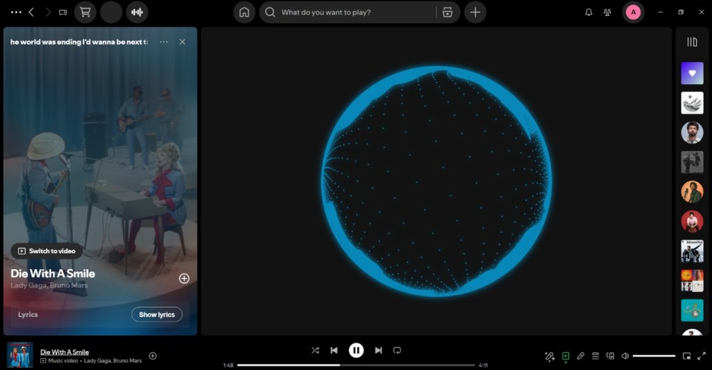 Visualizer in Spotify using Spicetify App