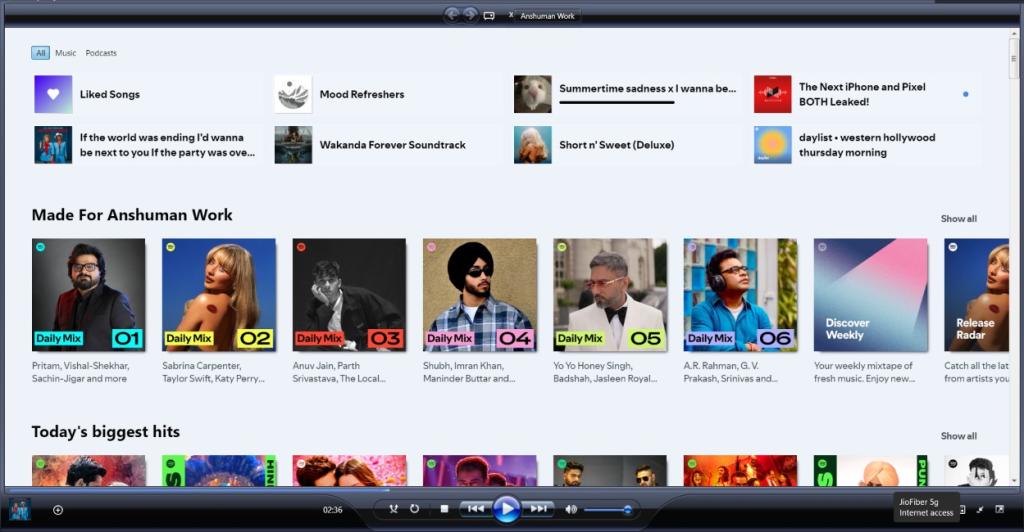 Windows Media Player Spicetify theme on Spotify