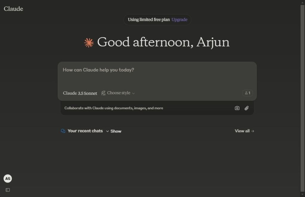 claude chat interface