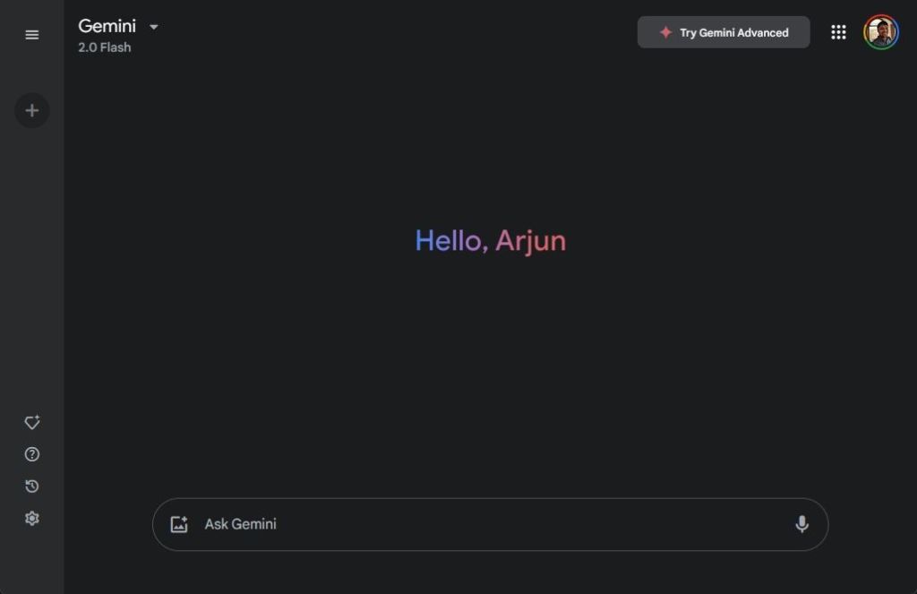 gemini chat interface