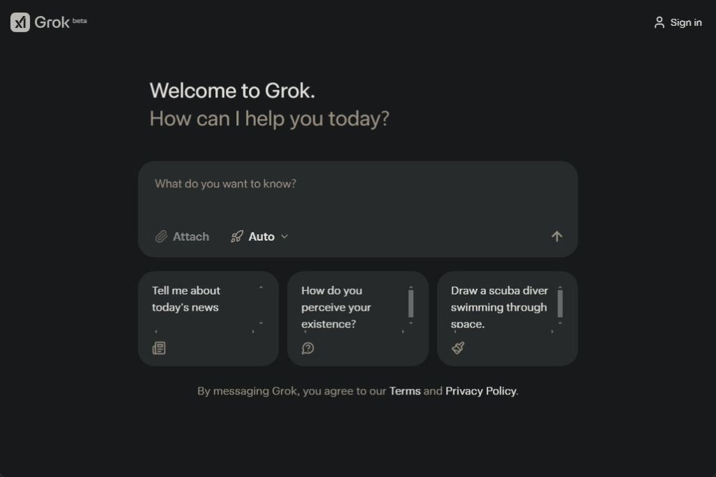 grok chat interface