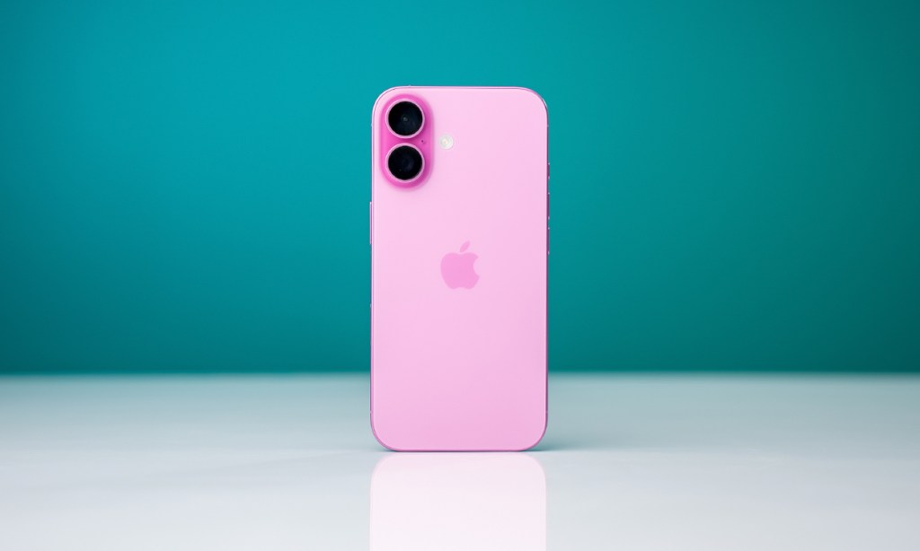 iPhone 16 in pink color with design of the back of the phone