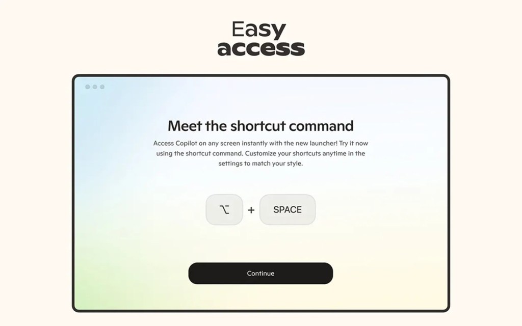 macos copilot app shortcut