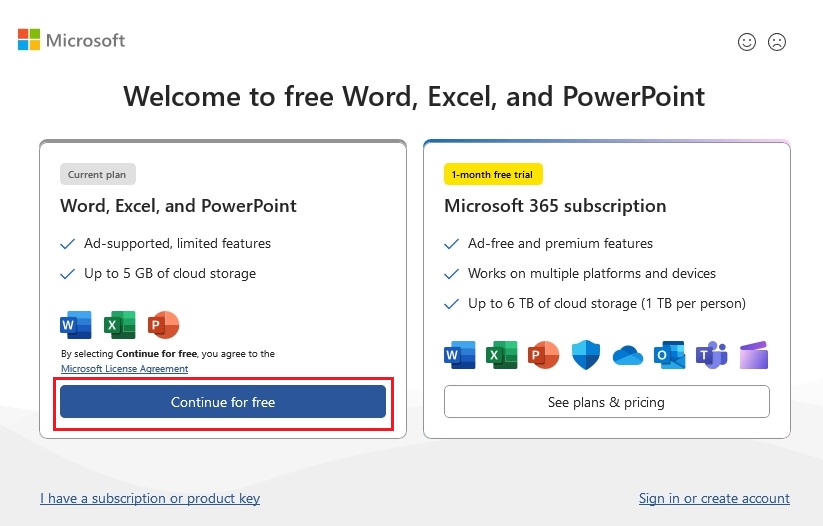 use ad supported microsoft office for free