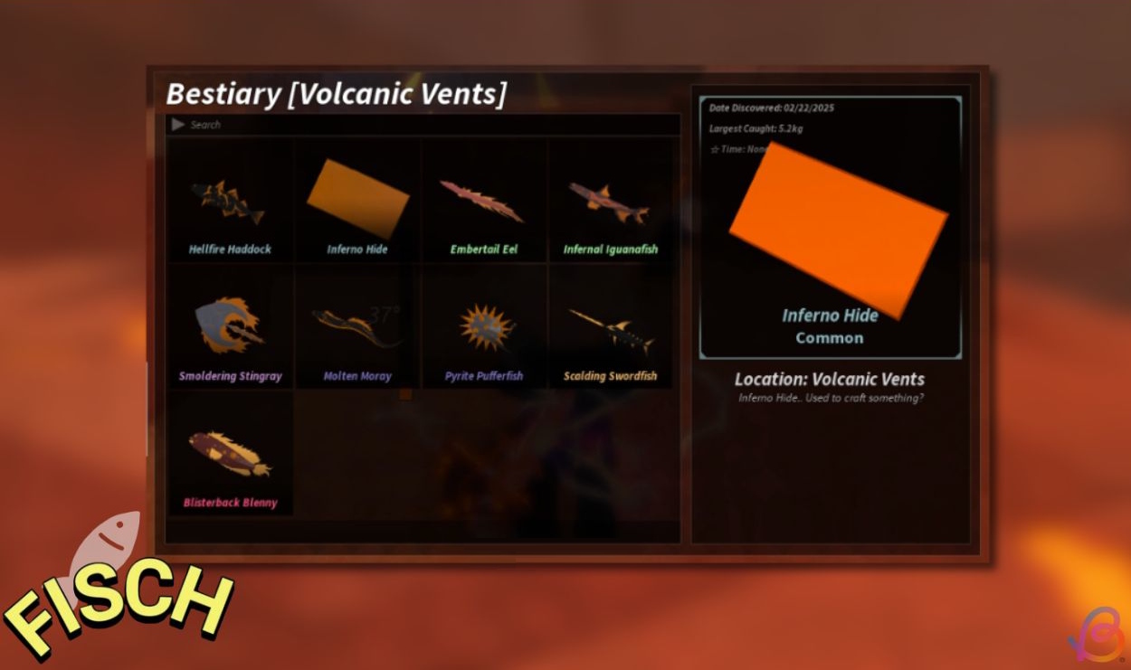 How to complete volcanic vents bestiary in fisch beebom