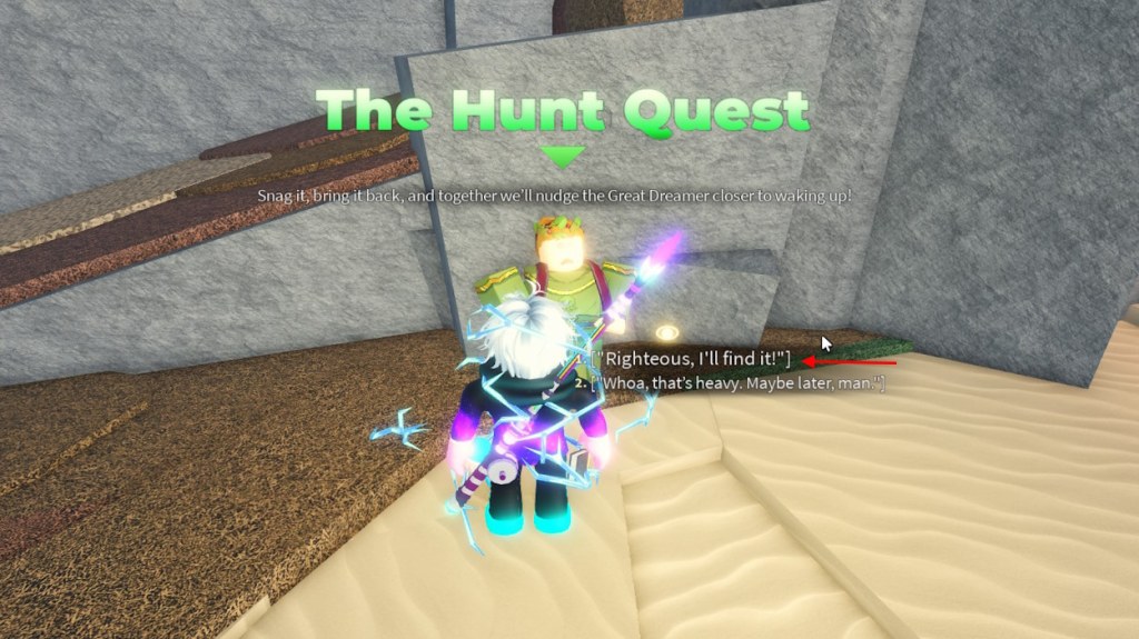 Fisch Hunt quest start option