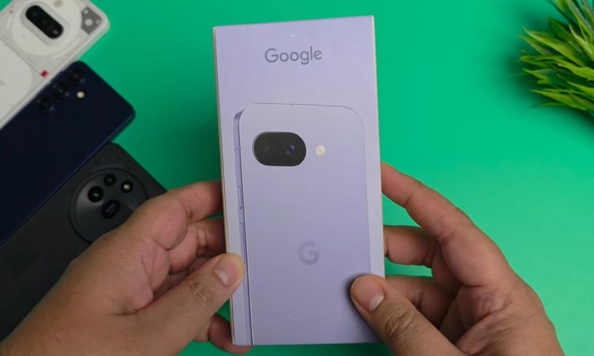 Google Pixel 9a Iris Purple box