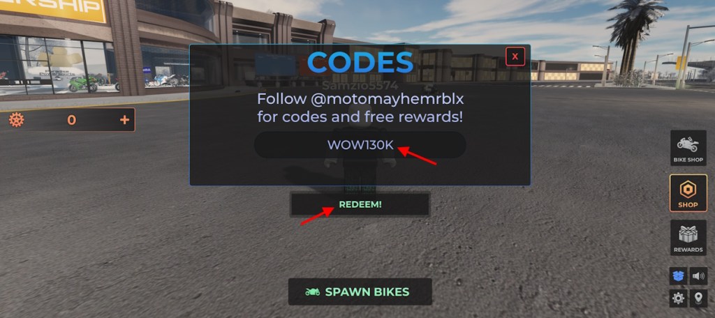 Motorcycle Mayhem Codes