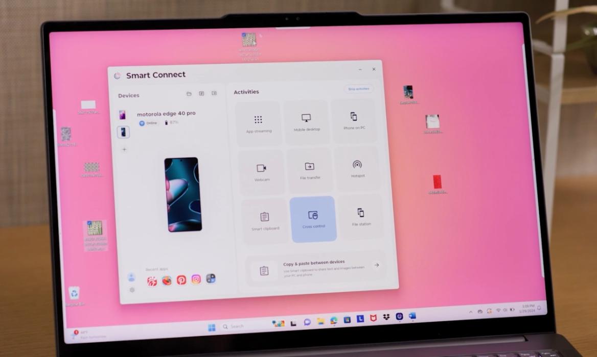 Motorola Smart Connect on laptop