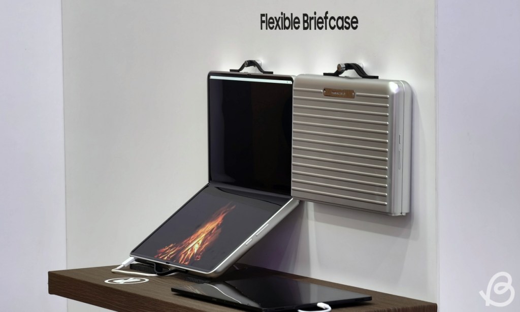 Samsung Flexible Briefcase Closed and Open on Display at MWC 2025