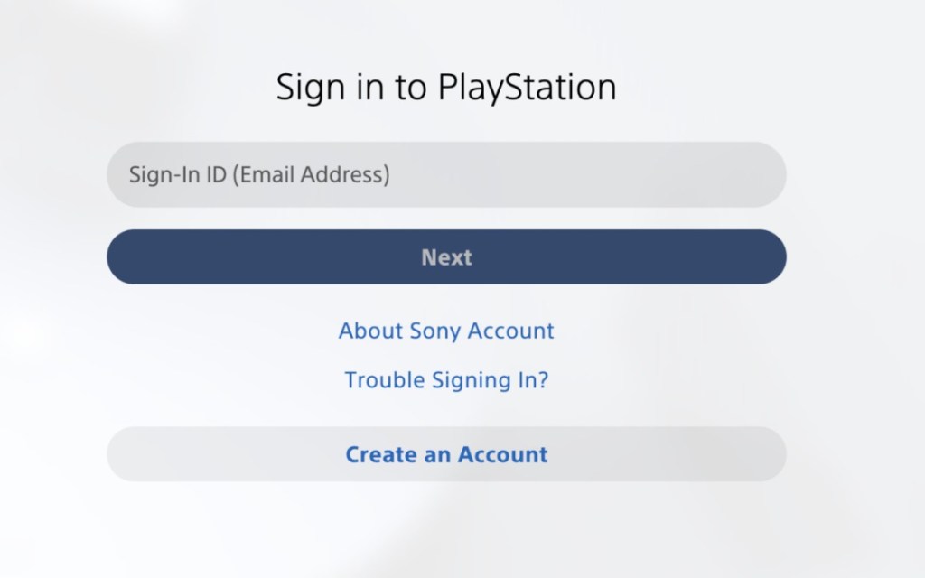 Sign in PSN