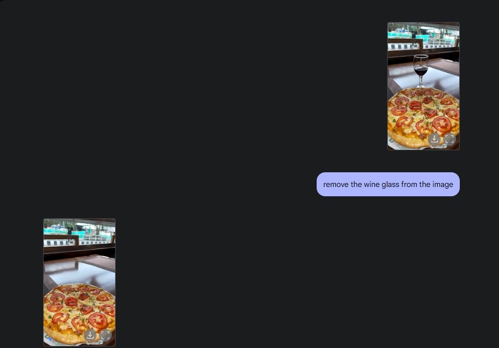 editing pizza image using gemini