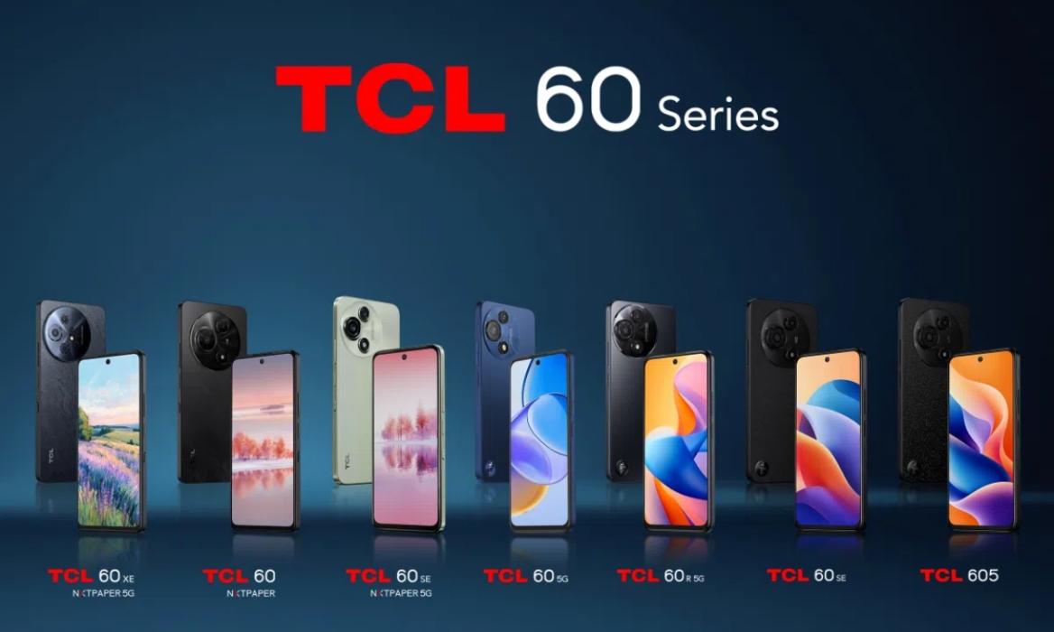 banner featuring all phones released as part of TCL 60 series at MWC 2025